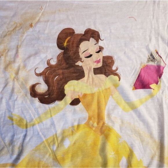 Disney Belle Blouse Womens Princess Top Beauty Beast Book Gown Waistband Shirt - Picture 4 of 16